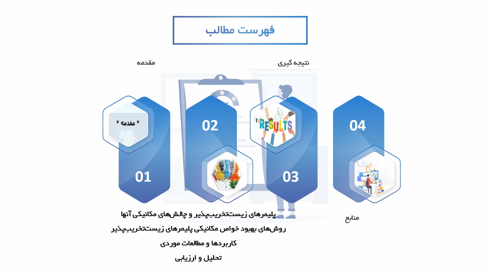 پاورپوینت در مورد بهبود خواص مکانیکی پلیمرهای زیست‌تخریب‌پذیر برای استفاده در محصولات بسته‌بندی